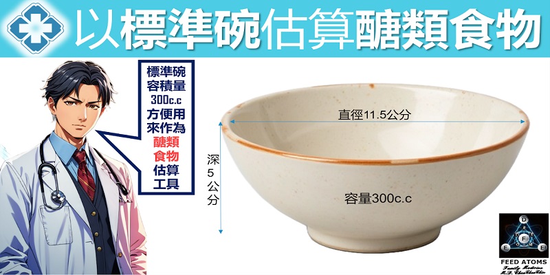 以標準碗體積和白飯做等體積互換估算醣類食物