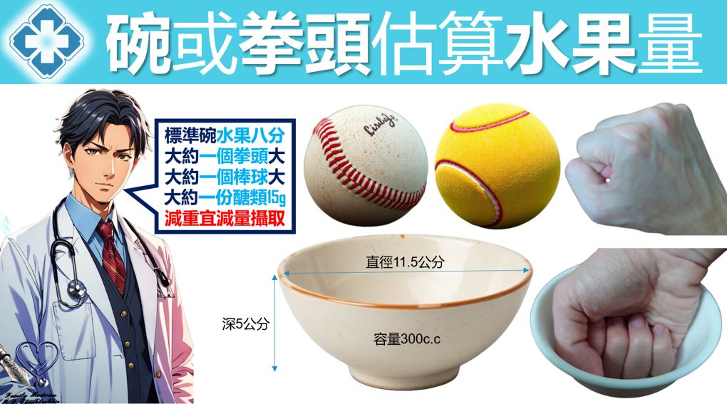 碗或拳頭估算水果量